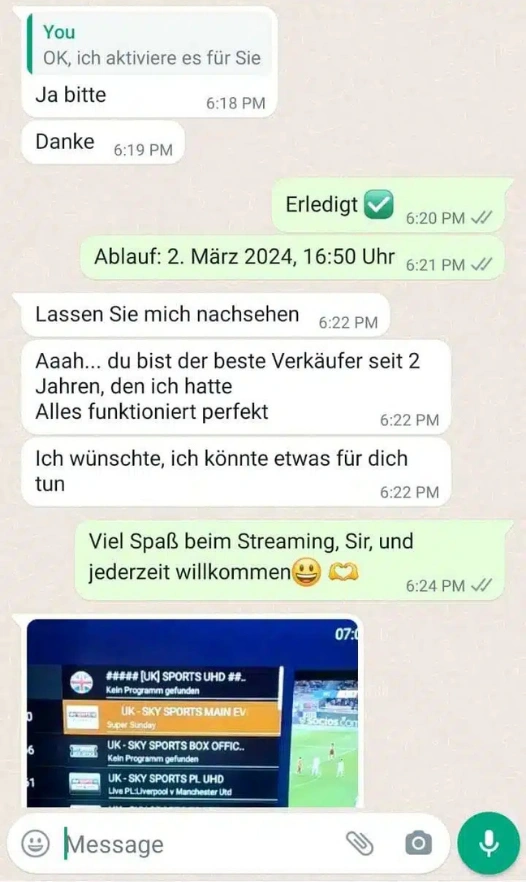 Recensioni reali dei nostri clienti Abbonamento Iptv Extreme